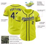 Personalized Neon Yellow Black-White Authentic Baseball Jersey Team Custom Name and Number