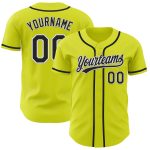 Personalized Neon Yellow Black-White Authentic Baseball Jersey Team Custom Name and Number