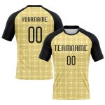 Personalized Neon Yellow Black-White Geometric Shape Sublimation Volleyball Uniform Jersey Team Custom Name and Number