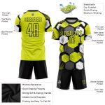 Personalized Neon Yellow Black-White Sublimation Soccer Uniform Jersey Team Custom Name and Number