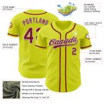 Personalized Neon Yellow Crimson-White Authentic Baseball Jersey Team Custom Name and Number