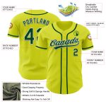 Custom Name and Number Authentic Baseball Jersey in Neon Yellow Green-White - Personalized Team Apparel Personalized Neon