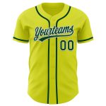 Custom Name and Number Authentic Baseball Jersey in Neon Yellow Green-White - Personalized Team Apparel Personalized Neon