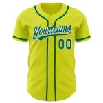 Personalized Neon Yellow Kelly Green-White Authentic Baseball Jersey Team Custom Name and Number