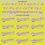 Personalized Neon Yellow Medium Purple-White Authentic Baseball Jersey Team Custom Name and Number