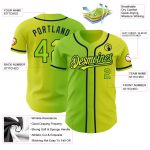 Personalized Neon Yellow Neon Green-Navy Authentic Gradient Fashion Baseball Jersey Team Custom Name and Number