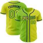 Personalized Neon Yellow Neon Green-Navy Authentic Gradient Fashion Baseball Jersey Team Custom Name and Number