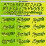 Personalized Neon Yellow Neon Green-Navy Bomber Full-Snap Varsity Letterman Gradient Fashion Jacket Team Custom Name and Number