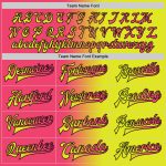 Custom Name and Number Gradient Bomber Jacket in Neon Yellow and Pink-Black, Full-Snap Varsity Style Fashion Jacket Personalized