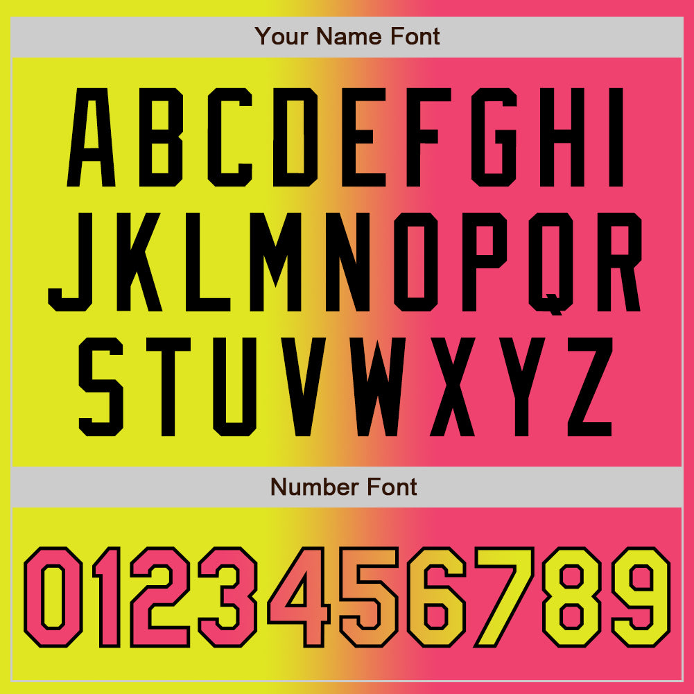 Personalized Neon Yellow Neon Pink-Black Bomber Full-Snap Varsity Letterman Gradient Fashion Jacket Team Custom Name and Number Custom Name and Number Gradient Bomber Jacket in Neon Yellow and Pink-Black, Full-Snap Varsity Style Fashion Jacket Personalized - Image 5