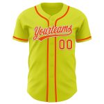 Personalized Neon Yellow Orange-White Authentic Baseball Jersey Team Custom Name and Number
