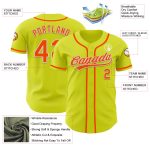 Personalized Neon Yellow Orange-White Authentic Baseball Jersey Team Custom Name and Number