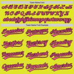 Personalized Neon Yellow Pink-Black Authentic Baseball Jersey Team Custom Name and Number
