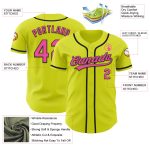 Personalized Neon Yellow Pink-Black Authentic Baseball Jersey Team Custom Name and Number