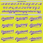Personalized Neon Yellow Purple-White Authentic Baseball Jersey Team Custom Name and Number