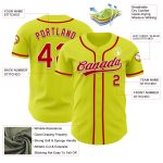 Personalized Neon Yellow Red-White Authentic Baseball Jersey Team Custom Name and Number