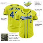 Personalized Neon Yellow Royal-White Authentic Baseball Jersey Team Custom Name and Number