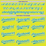 Personalized Neon Yellow Teal-White Authentic Baseball Jersey Team Custom Name and Number