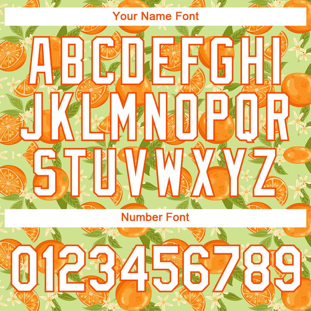 Personalized Neon Yellow White-Orange 3D Pattern Design Orange Citrus Fruit Performance T-Shirt Team Custom Name and Number Personalized Neon Yellow White-Orange 3D Pattern Design Orange Citrus Fruit Performance T-Shirt Team Custom Name and Number - Image 4