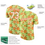 Personalized Neon Yellow White-Orange 3D Pattern Design Orange Citrus Fruit Performance T-Shirt Team Custom Name and Number