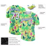 Personalized Neon Yellow White-Royal 3D Pattern Design Hawaii Summer Holiday Performance T-Shirt Team Custom Name and Number