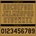Personalized Old Gold Black 3D Pattern Design Bomber Full-Snap Varsity Letterman Jacket Team Custom Name and Number