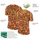 Personalized Old Gold Black 3D Pattern Design Food Pizza Performance T-Shirt
