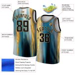 Personalized Old Gold Black 3D Pattern Design Gold Foil Authentic Basketball Jersey Team Custom Name and Number