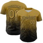 Personalized Old Gold Black 3D Pattern Design Gradient Style Irregular Shape Authentic Baseball Jersey Team Custom Name and Number