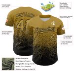 Personalized Old Gold Black 3D Pattern Design Gradient Style Irregular Shape Authentic Baseball Jersey Team Custom Name and Number