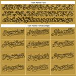 Personalized Old Gold Black 3D Pattern Design Gradient Style Irregular Shape Authentic Baseball Jersey Team Custom Name and Number