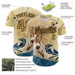Personalized Old Gold Black 3D Pattern Design Religion Virgin Mary Authentic Baseball Jersey Team Custom Name and Number