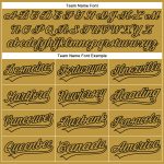 Personalized Old Gold Black 3D Pattern Design Side Stripes Authentic Baseball Jersey Team Custom Name and Number