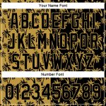 Personalized Old Gold Black 3D Pattern Design Tropical Hawaii Palm Trees Authentic Baseball Jersey Team Custom Name and Number
