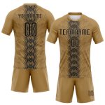 Personalized Old Gold Black Arrow Shape Sublimation Volleyball Uniform Jersey Team Custom Name and Number