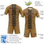 Personalized Old Gold Black Arrow Shape Sublimation Volleyball Uniform Jersey Team Custom Name and Number