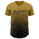Custom Name and Number Old Gold Black Fade Fashion Baseball Jersey - Personalized Team Apparel Personalized Old Gold Black