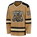 Personalized Old Gold Black-Cream Hockey Jersey