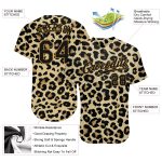 Personalized Old Gold Black-Old Gold 3D Pattern Design Leopard Authentic Baseball Jersey