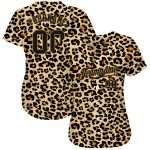 Personalized Old Gold Black-Old Gold 3D Pattern Design Leopard Authentic Baseball Jersey Team Custom Name and Number