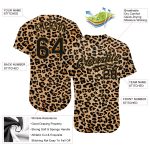 Personalized Old Gold Black-Old Gold 3D Pattern Design Leopard Authentic Baseball Jersey Team Custom Name and Number
