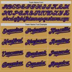 Personalized Old Gold Black Pinstripe Purple Two-Button Unisex Softball Jersey Team Custom Name and Number