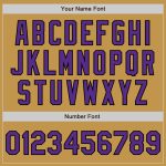 Personalized Old Gold Black Pinstripe Purple Two-Button Unisex Softball Jersey Team Custom Name and Number