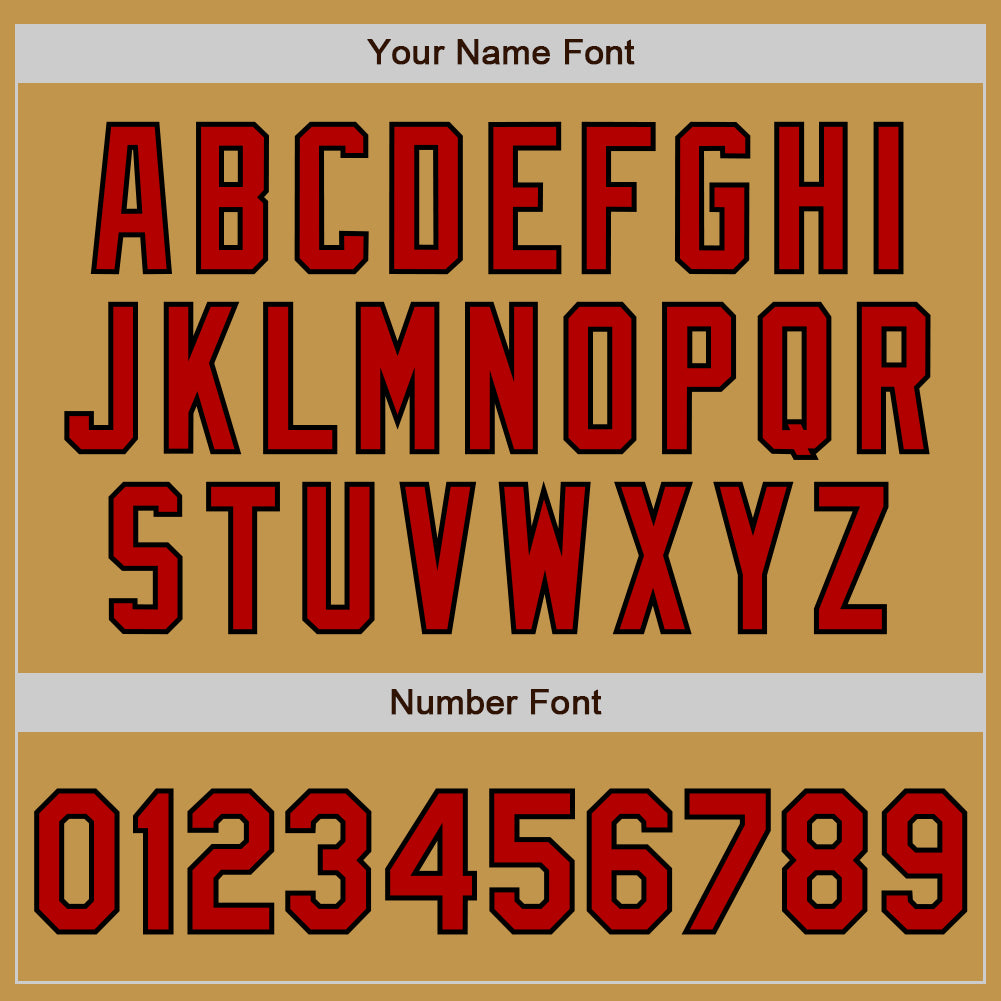 Personalized Old Gold Black Pinstripe Red Two-Button Unisex Softball Jersey Team Custom Name and Number Personalized Old Gold Black Pinstripe Red Two-Button Unisex Softball Jersey Team Custom Name and Number - Image 5