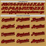 Personalized Old Gold Black Pinstripe Red Two-Button Unisex Softball Jersey Team Custom Name and Number