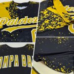 Personalized Old Gold Black-White 3D Pattern Design Abstract Brush Stroke Authentic Baseball Jersey Team Custom Name and Number
