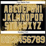 Personalized Old Gold Black-White 3D Pattern Design Abstract Brush Stroke Authentic Baseball Jersey Team Custom Name and Number