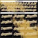 Personalized Old Gold Black-White 3D Pattern Design Abstract Brush Stroke Authentic Baseball Jersey Team Custom Name and Number