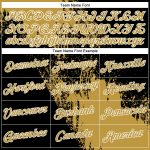 Personalized Old Gold Black-White 3D Pattern Design Abstract Brush Stroke Performance T-Shirt Team Custom Name and Number
