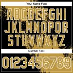 Personalized Old Gold Black-White 3D Pattern Design Abstract Brush Stroke Performance T-Shirt Team Custom Name and Number